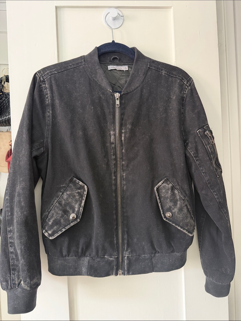Carmar Black Washed Bomber Jacket SMALL